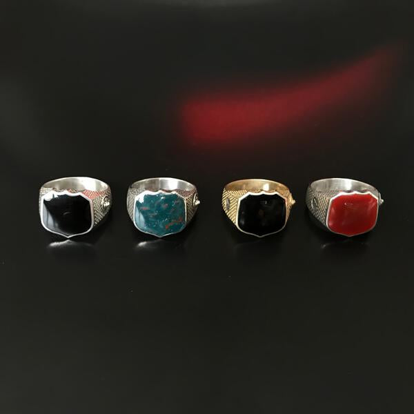 Black Onyx Lion Signet Ring