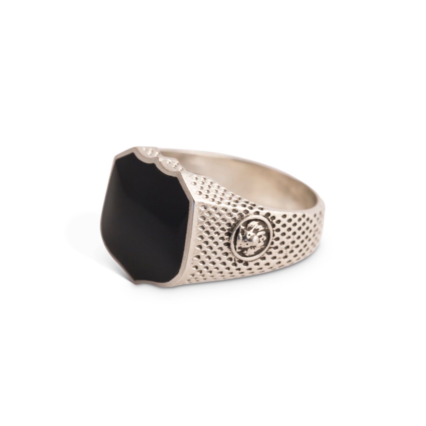 Black Onyx Lion Signet Ring
