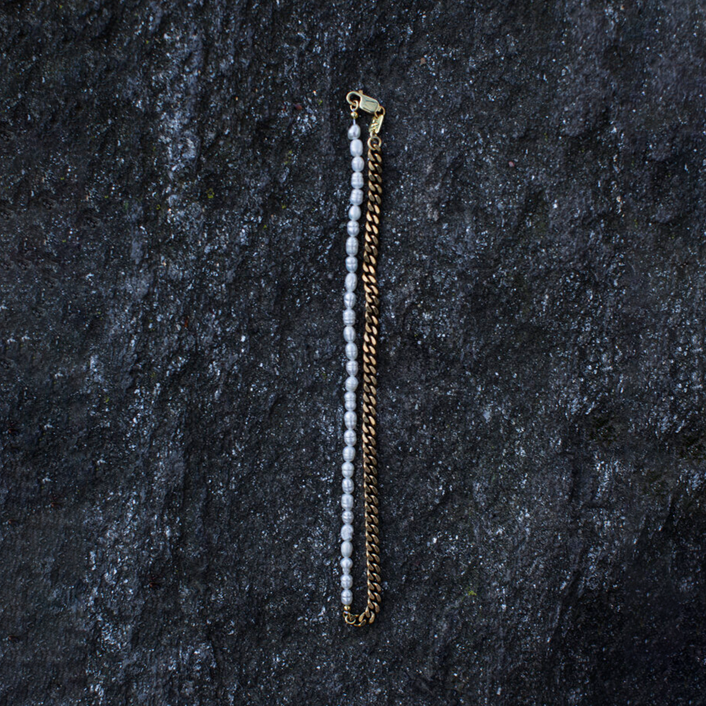 Half Pearl Half Chain Necklace