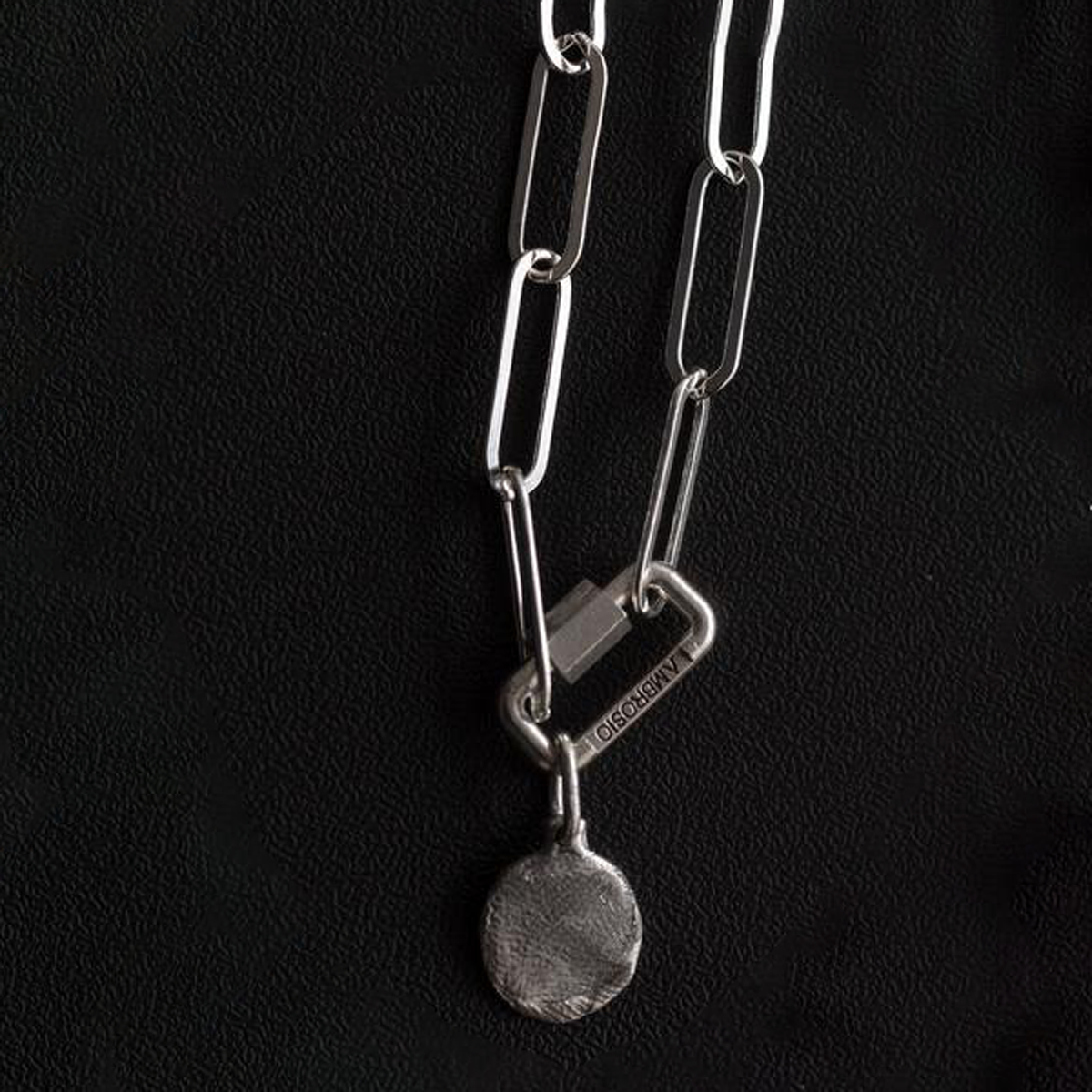 Carabiner Lock Paper Clip Chain Link Necklace