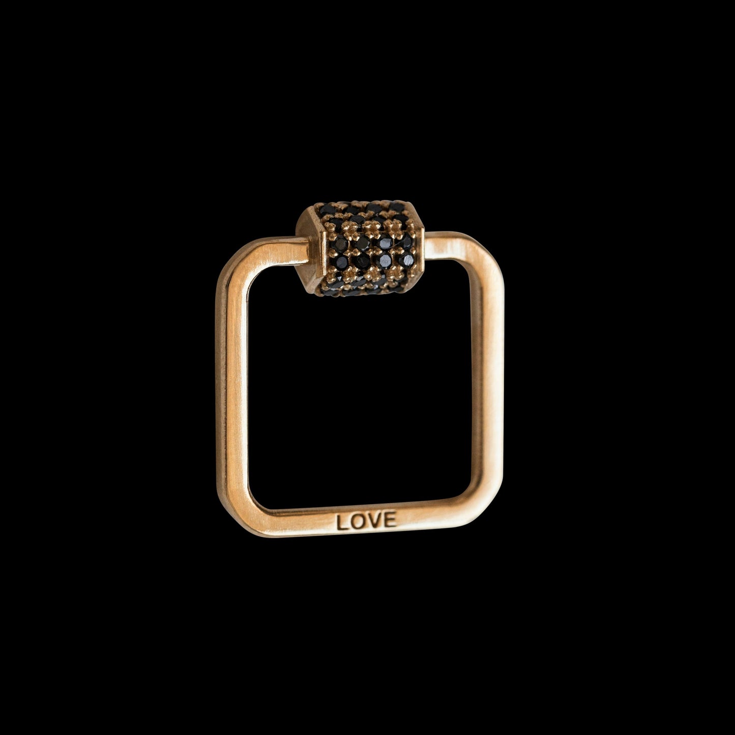 Love Lock Black Diamonds Square Ring