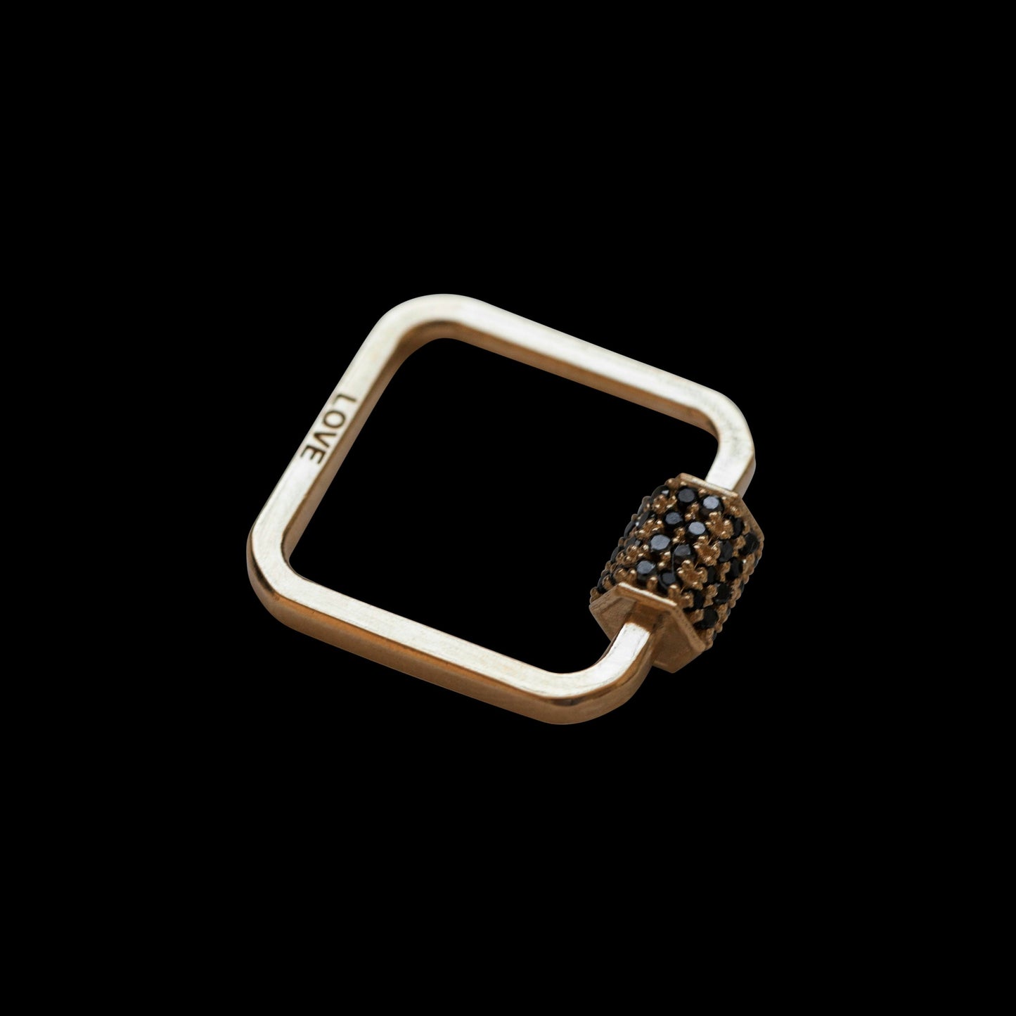 Love Lock Black Diamonds Square Ring