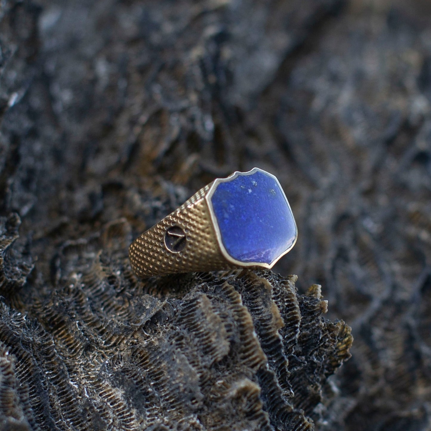 Lapis Lazuli Lion Signet Ring