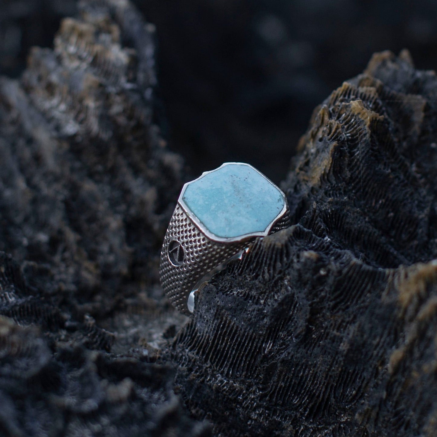 Peruvian Turquoise Lion Signet Ring