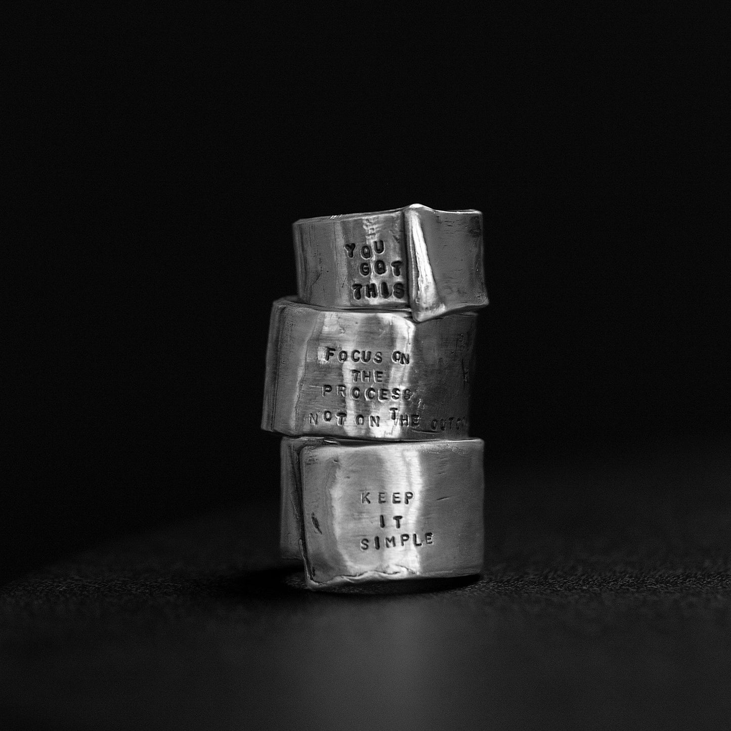 Inspirational Rustic Textured Ring