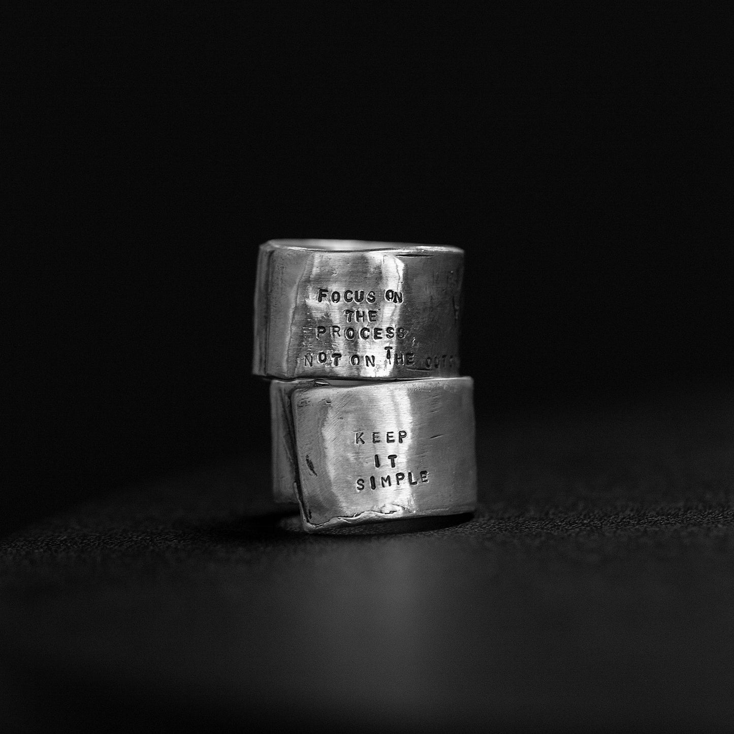 Inspirational Rustic Textured Ring