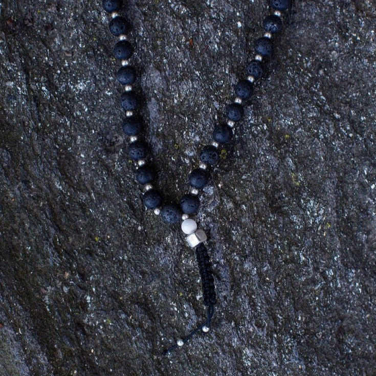 Mala Black Lava Necklace