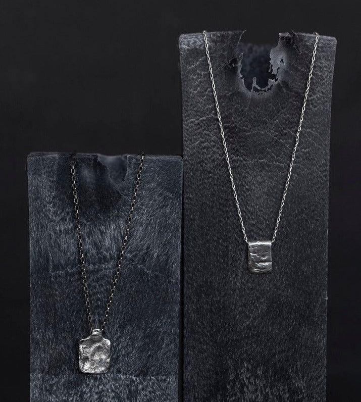 Fingerprint Textured Tag Necklace