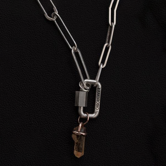 Carabiner Lock Paper Clip Chain Link Necklace
