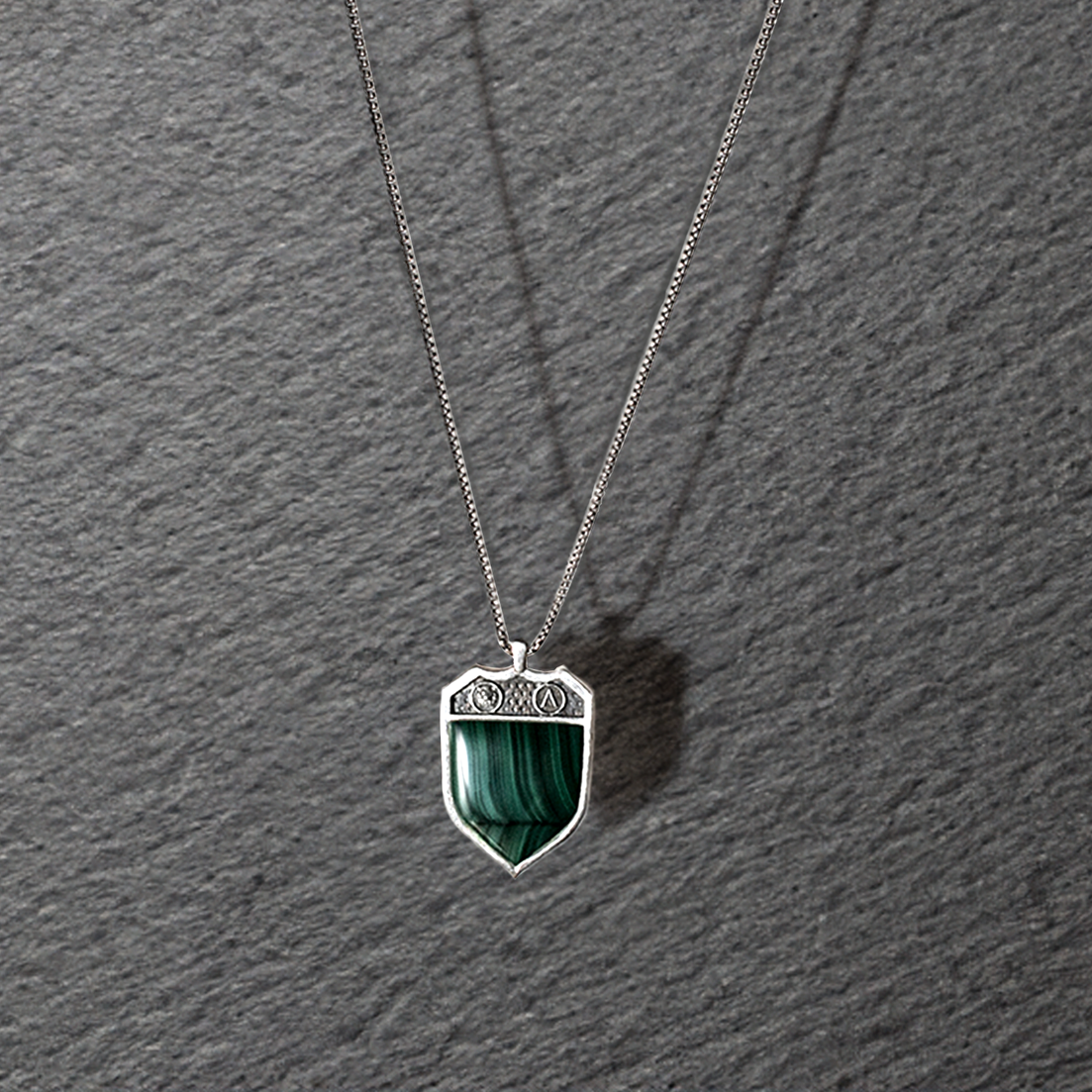 Malachite Shield Pendant