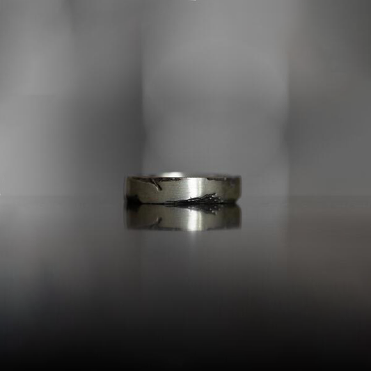 Waves Ring 4mm Band in Sterling Silver