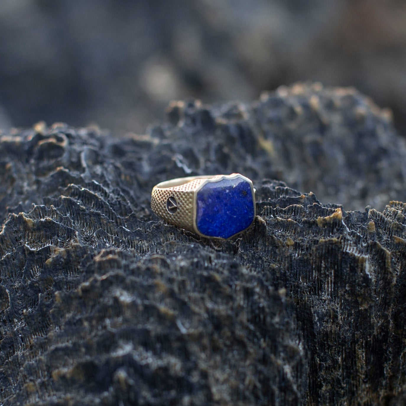 Lapis Lazuli Lion Signet Ring